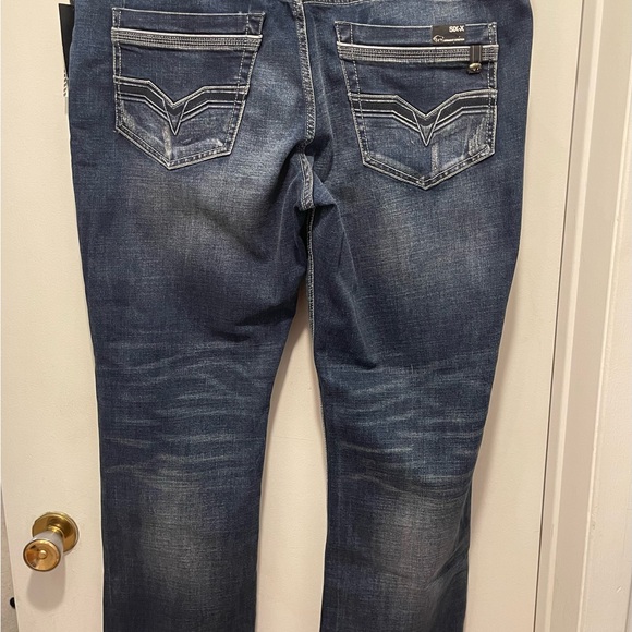 Blue Straight Leg Jeans with Fading Effect - Picture 9 of 10
